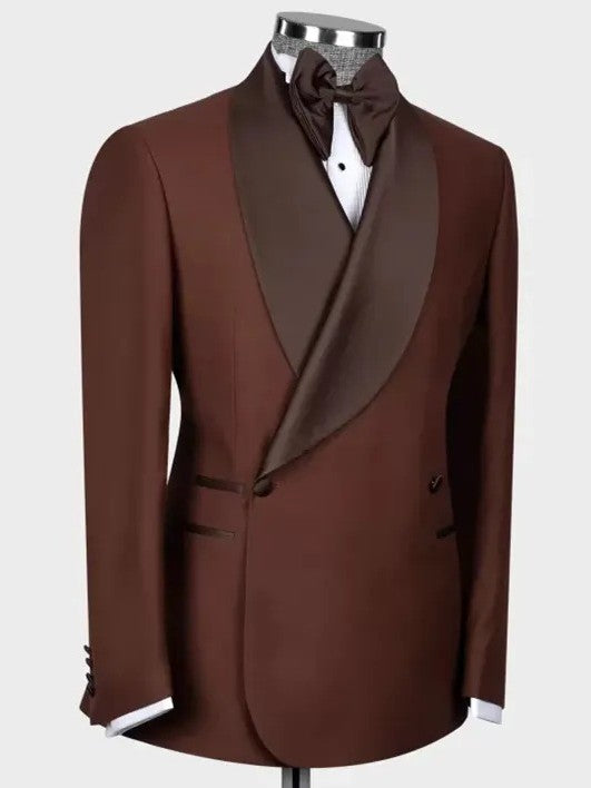 Men’s Oversized Shawl Lapel Double-Breasted Wedding Suit