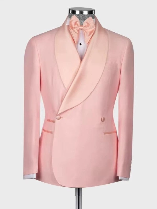 Men’s Oversized Shawl Lapel Double-Breasted Wedding Suit
