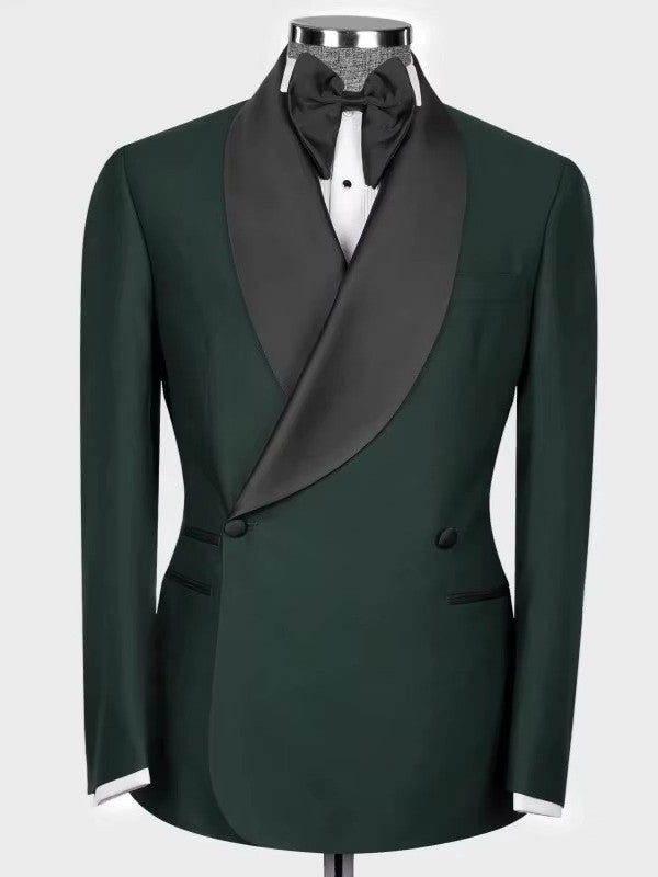 Men’s Oversized Shawl Lapel Double-Breasted Wedding Suit