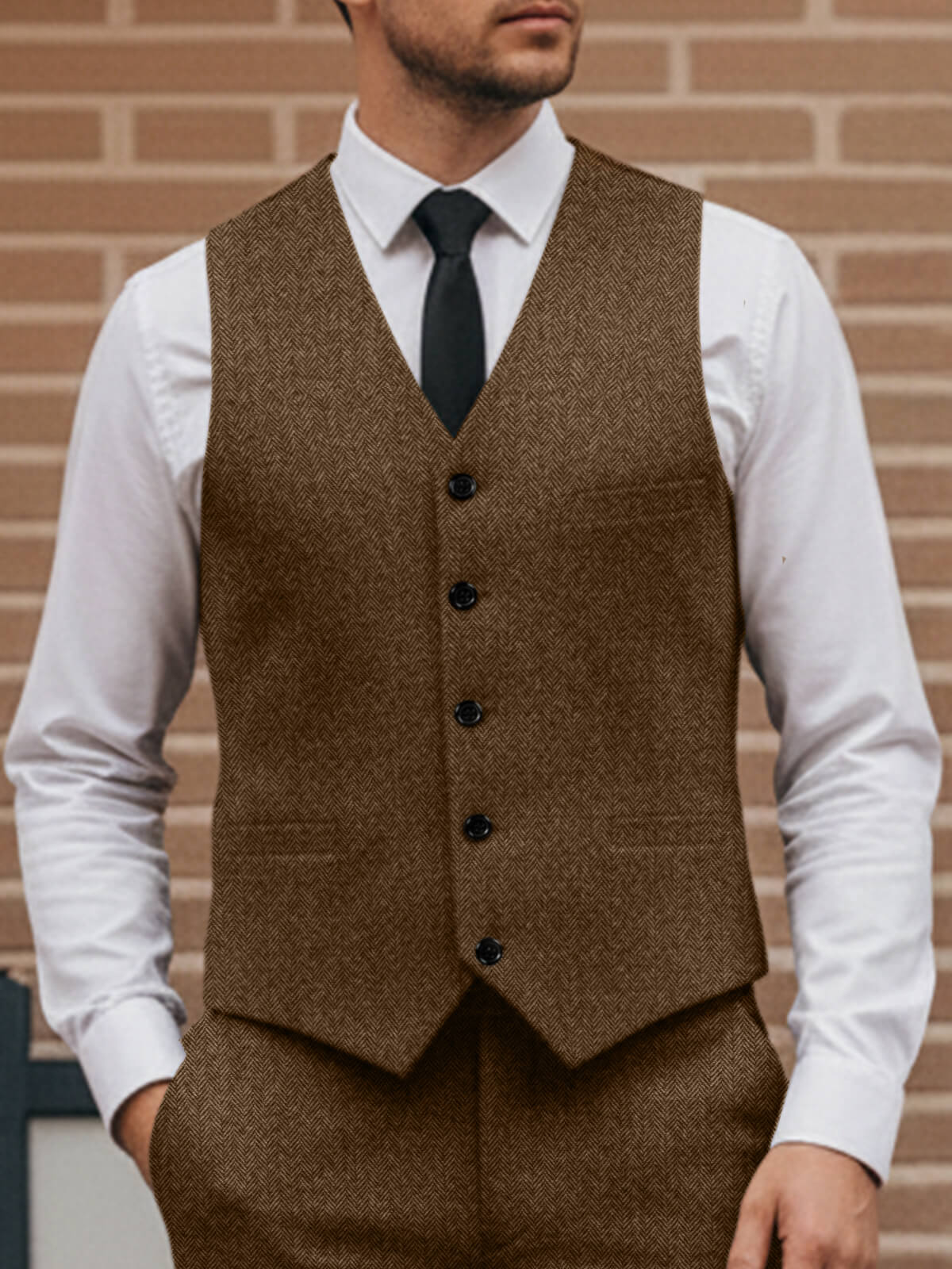 Men's Classic Regular Fit Tweed Suit