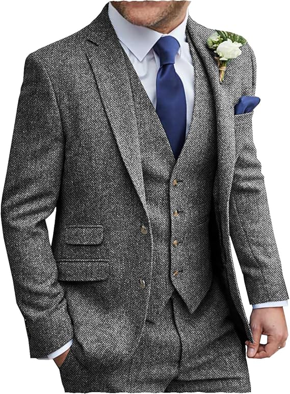 Men's Tweed Herringbone Vintage Suit
