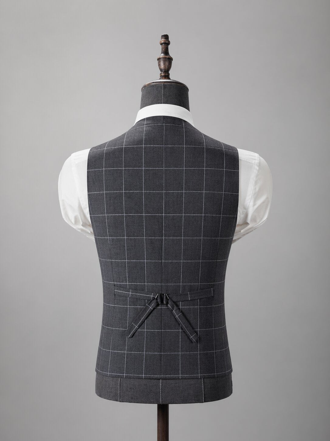 Men's Slim Fit 3-Piece Checked Plaid Suit