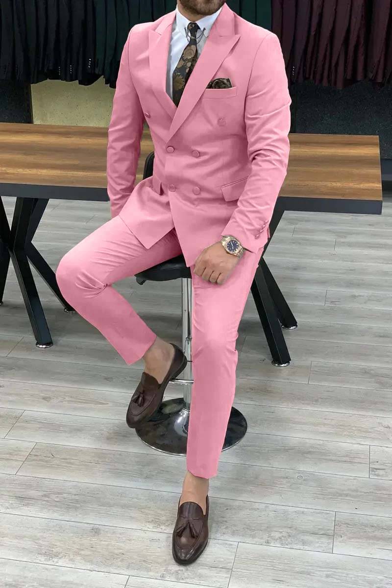 Men's Business Suit Double Breasted 2 Piece Regular Fit