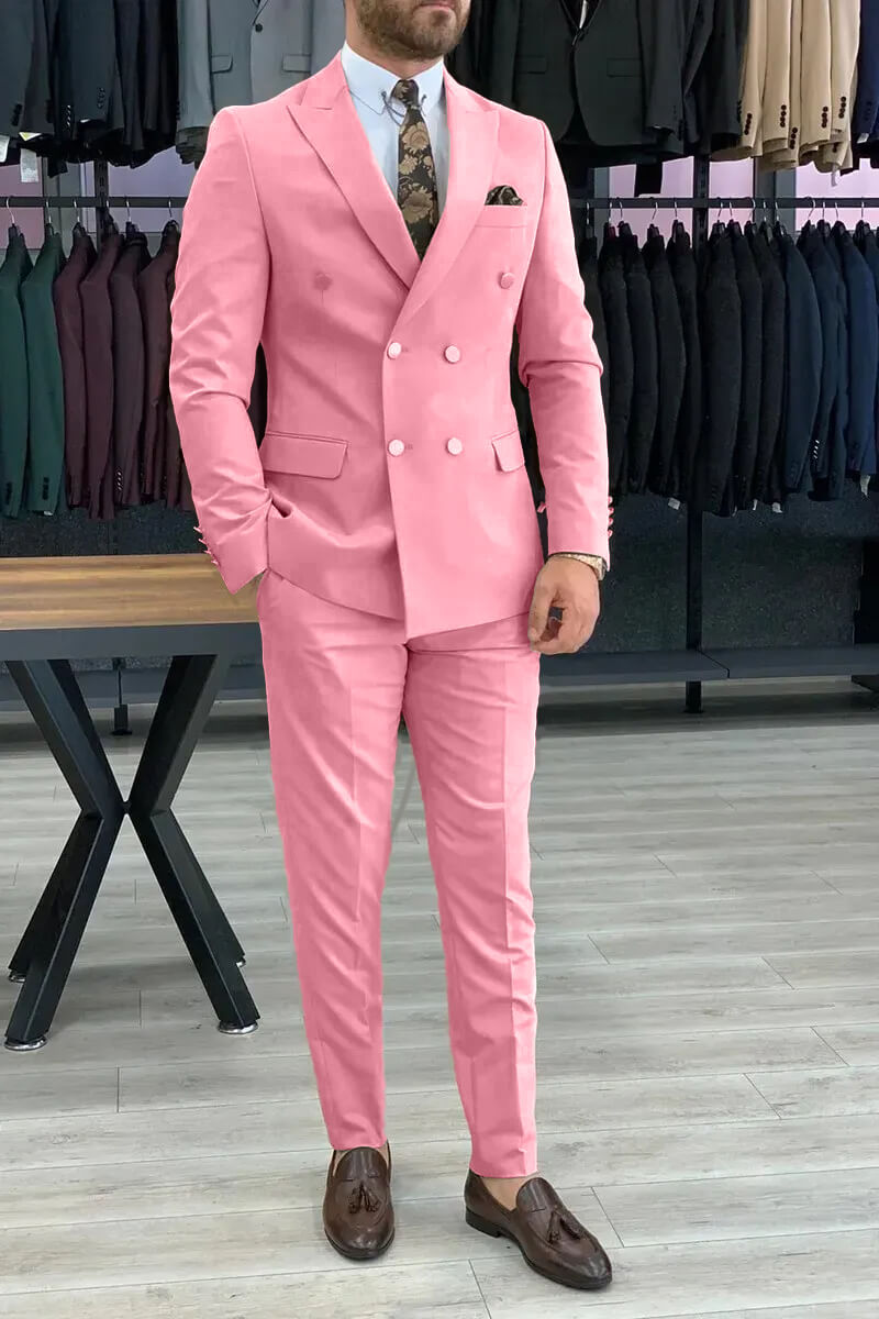 Men's Business Suit Double Breasted 2 Piece Regular Fit
