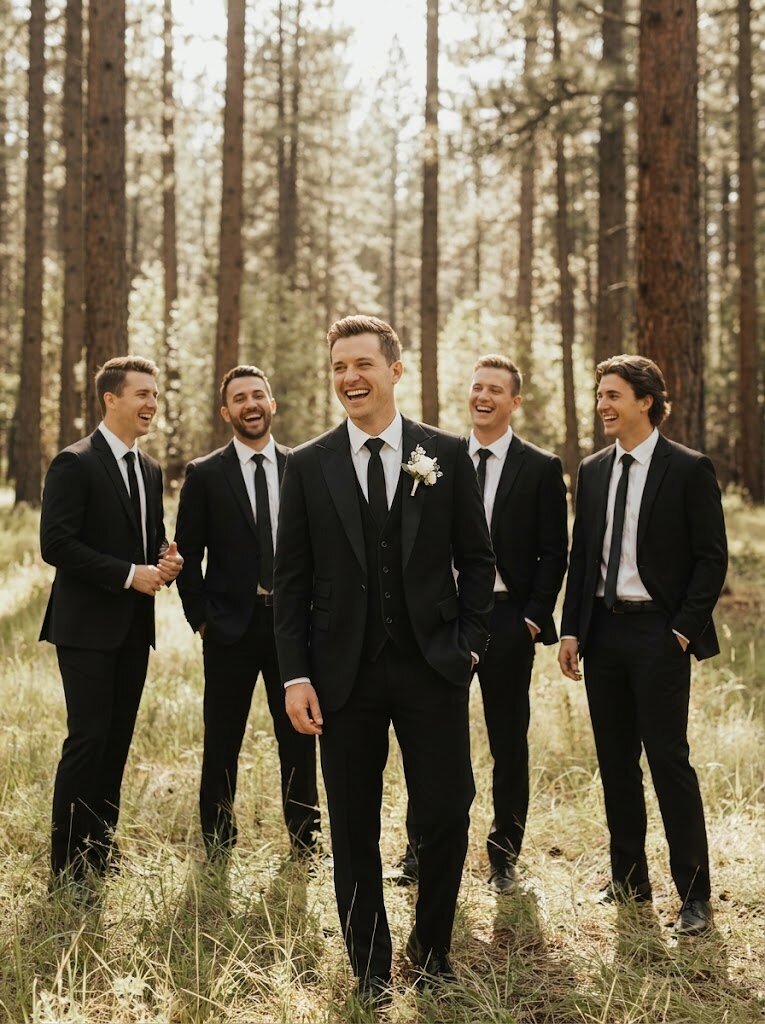 Men's 3 Piece Modern Formal Suit Classic Tuxedo
