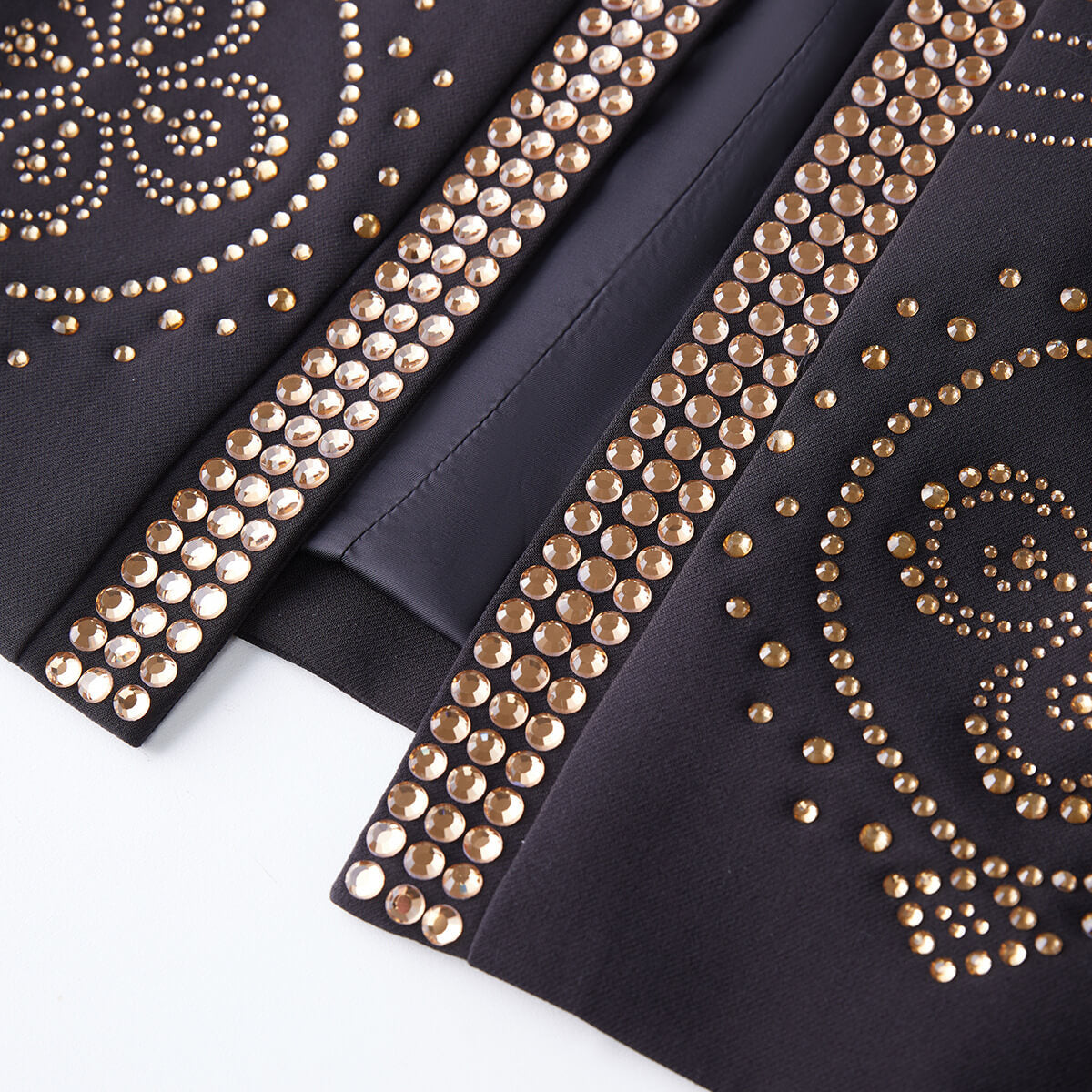 Mens Black Gold Geometric Rhinestone Stage Jacket for male musicians