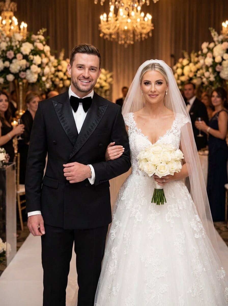 Men’s Double-Breasted Tuxedo With Beaded Peak Lapel
