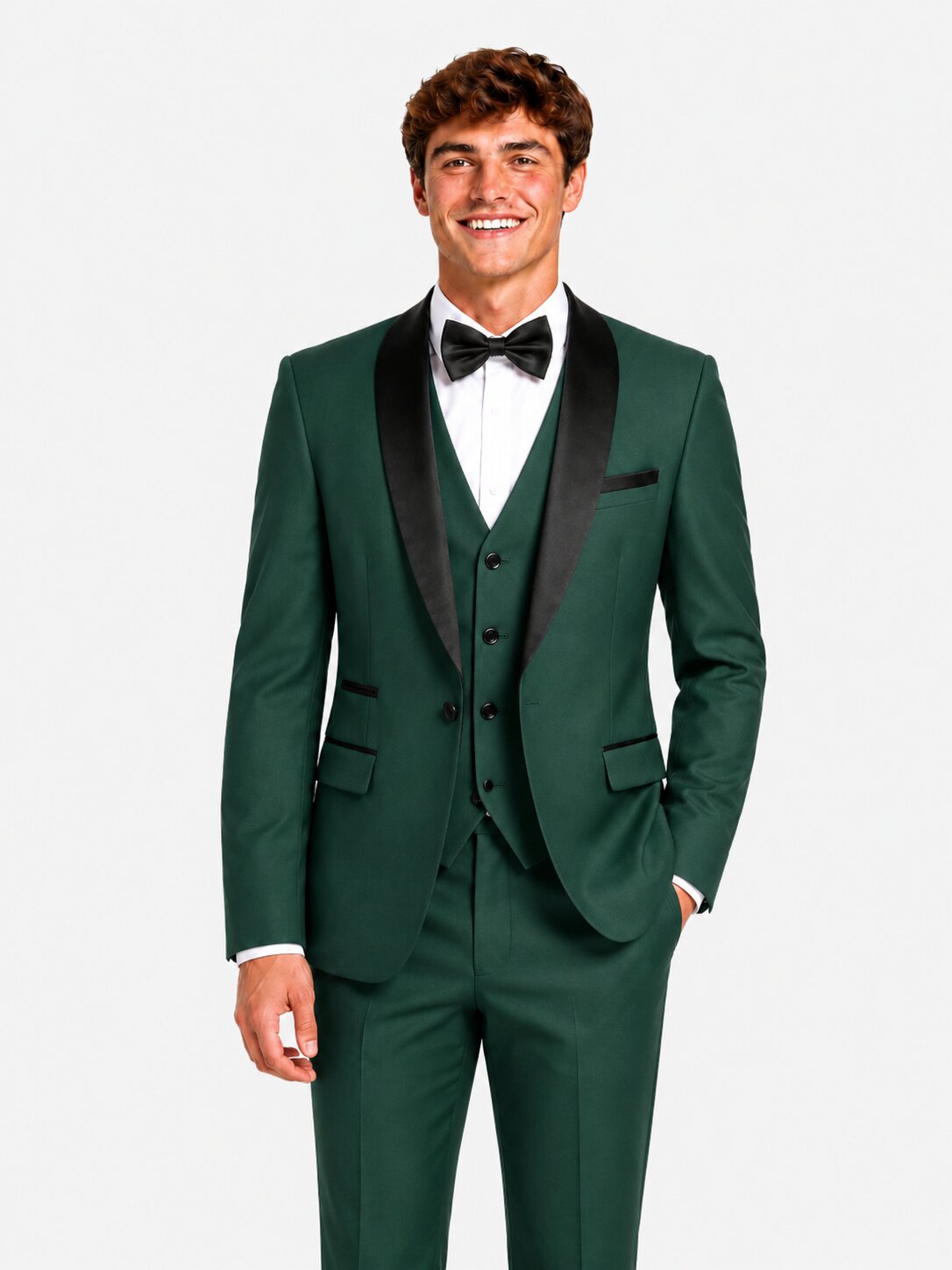 Men's Black Shawl Lapel 3 Piece Tuxedo