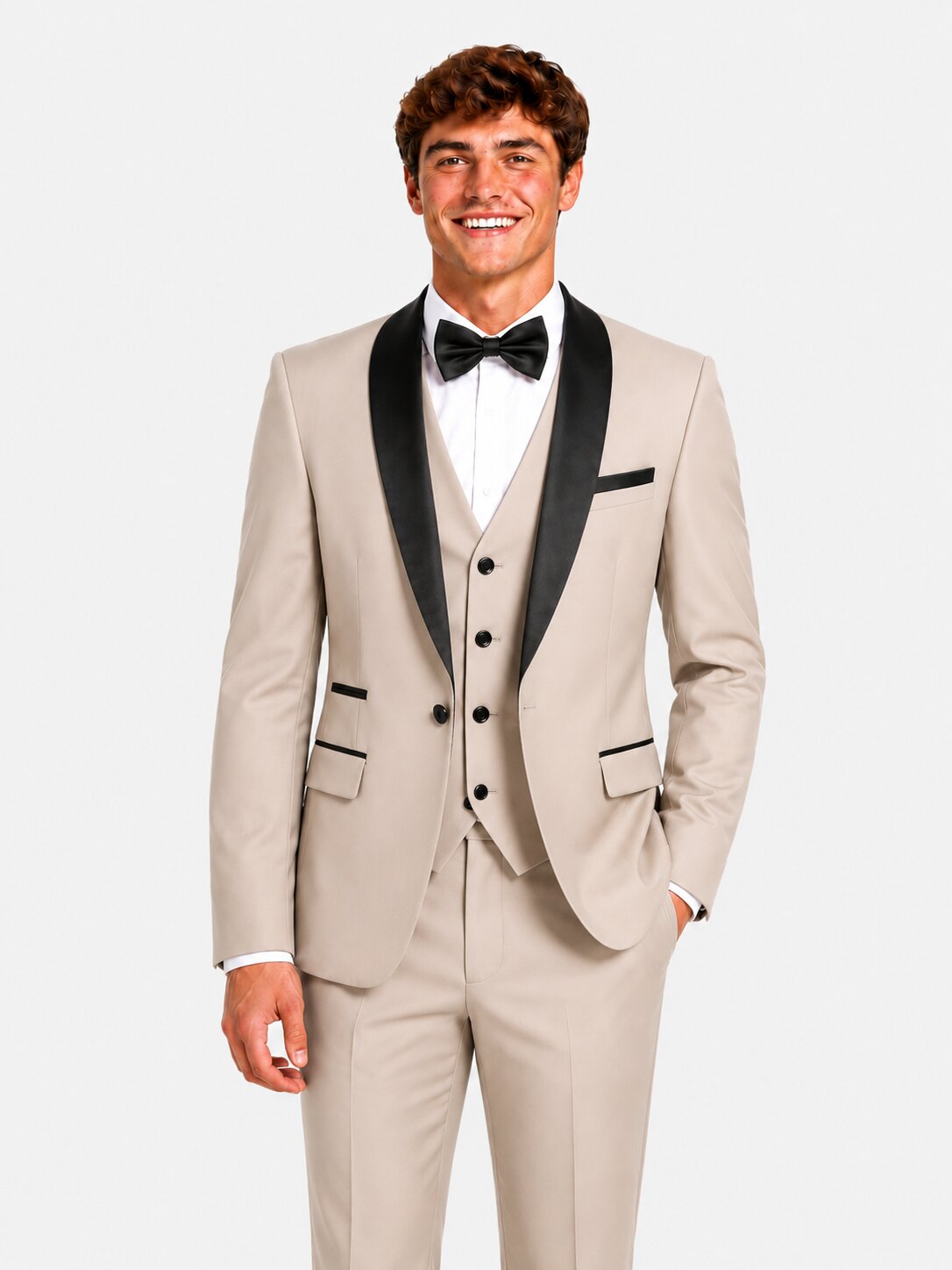 Men's Black Shawl Lapel 3 Piece Tuxedo
