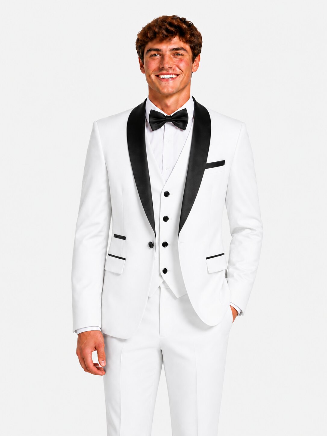 Men's Black Shawl Lapel 3 Piece Tuxedo