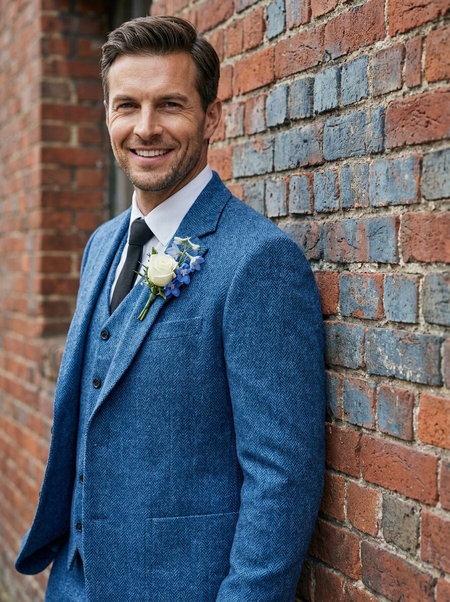 Men's Classic Regular Fit Tweed Suit