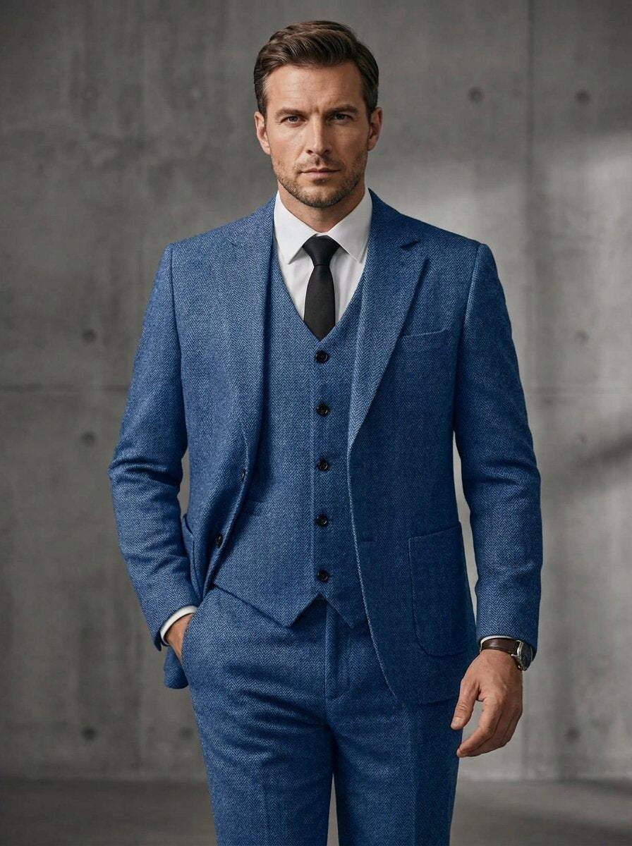 Men's Classic Regular Fit Tweed Suit