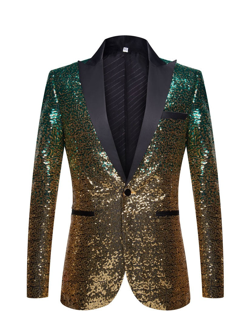 Men's Gradient Sequin Prom Blazer