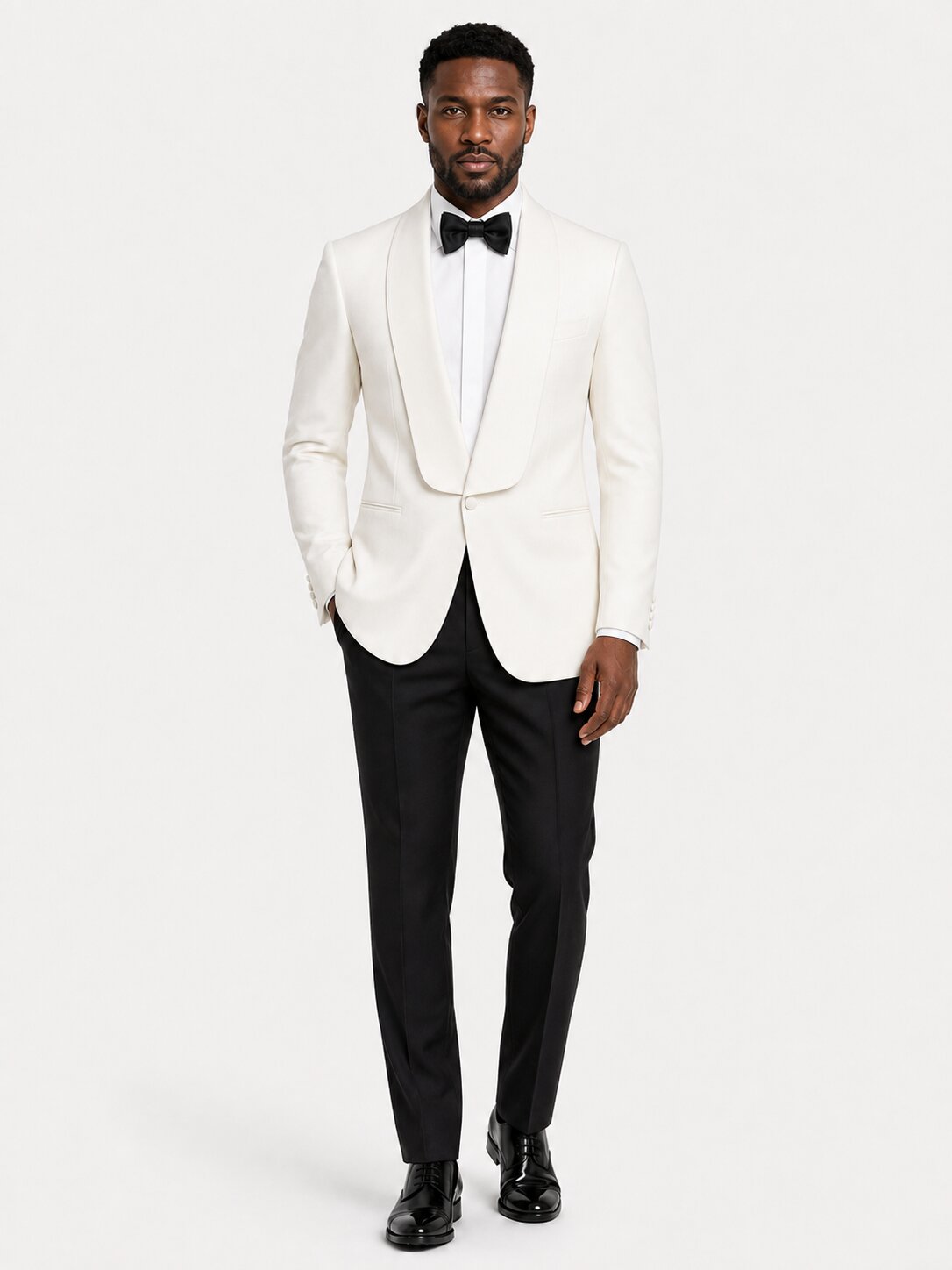 Men’s Ivory Extended Shawl Lapel 2-Piece Tuxedo