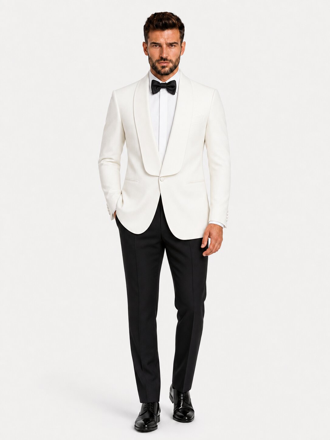 Men’s Ivory Extended Shawl Lapel 2-Piece Tuxedo