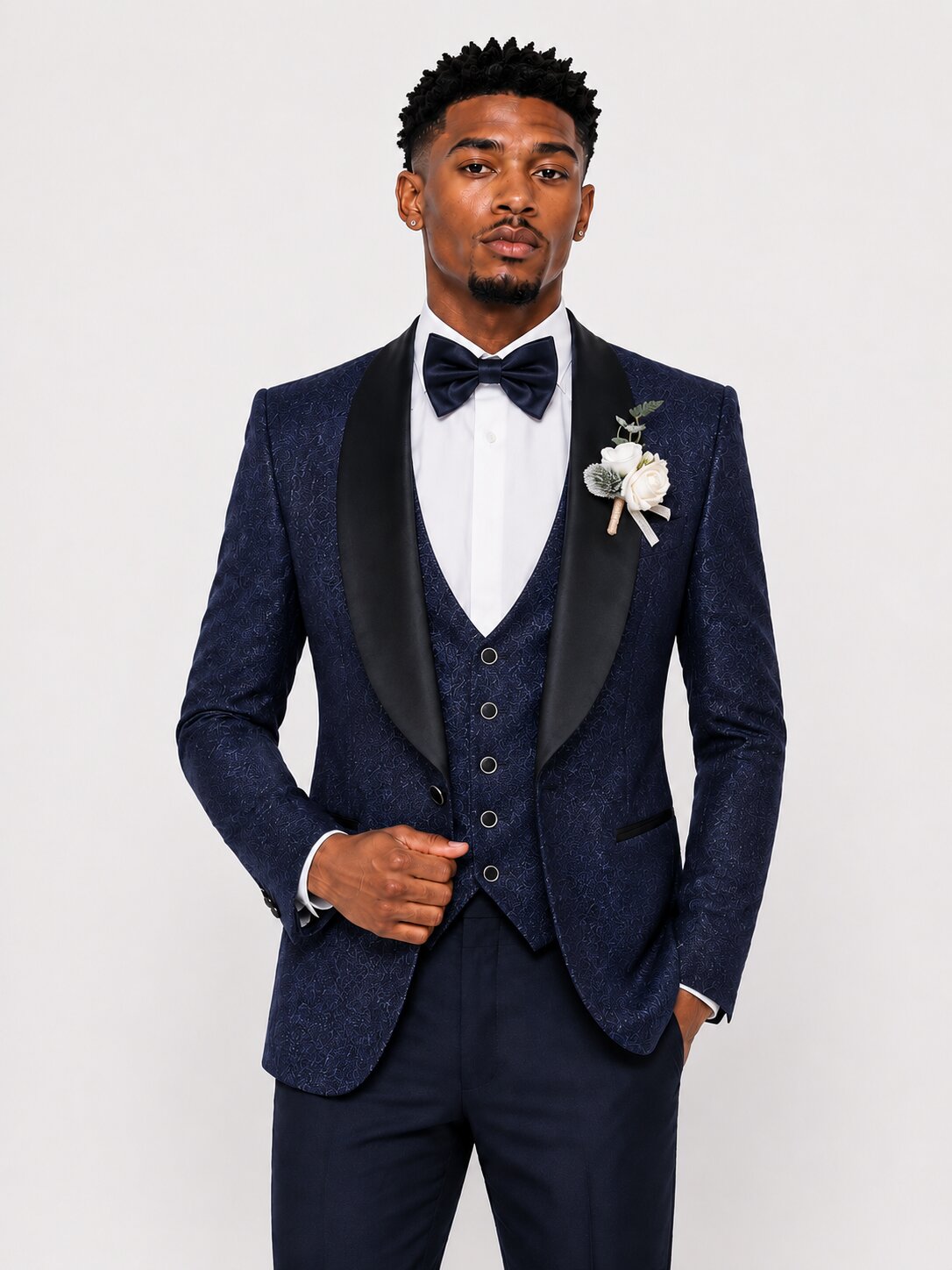 Men's Jacquard 3 Piece Tuxedo Suit