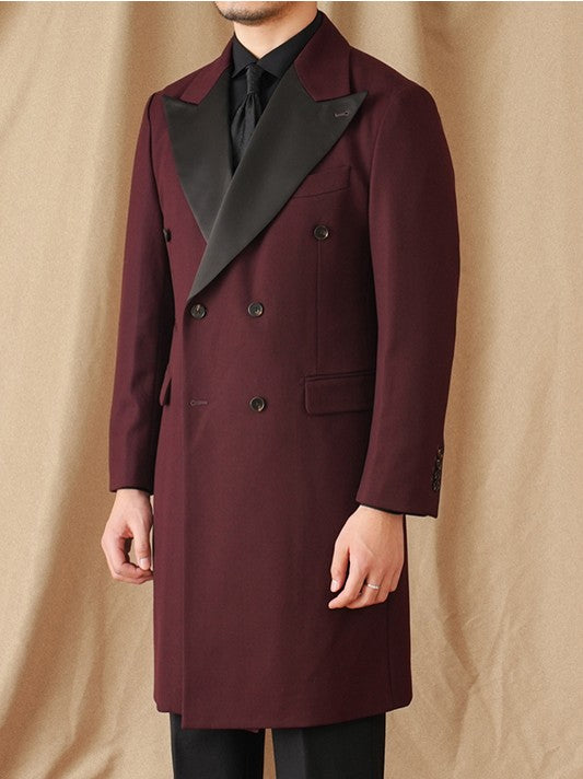 Men’s Longline Double-Breasted Tuxedo Blazer