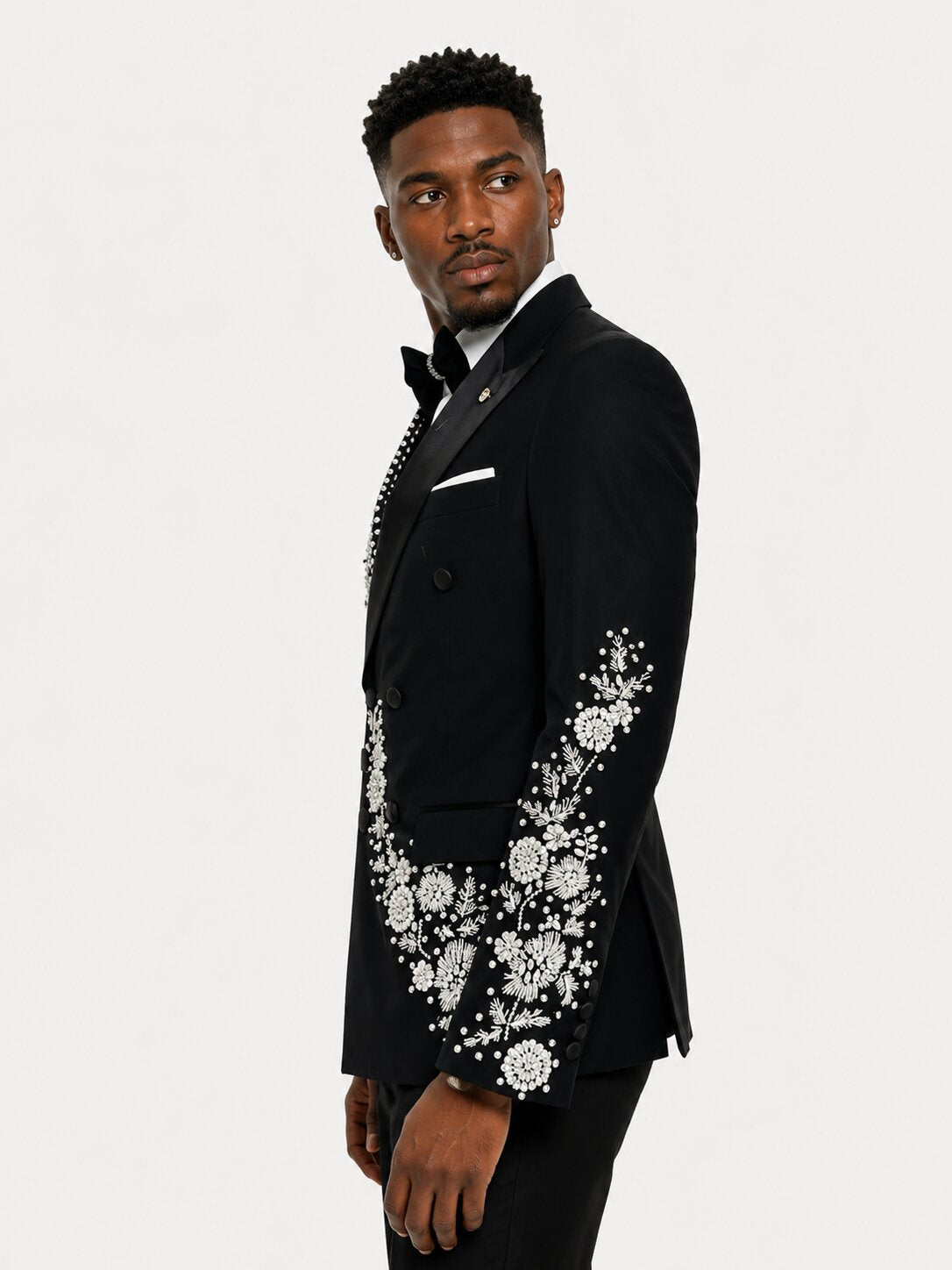 Men’s Rhinestone Double Breasted Tuxedo Suit