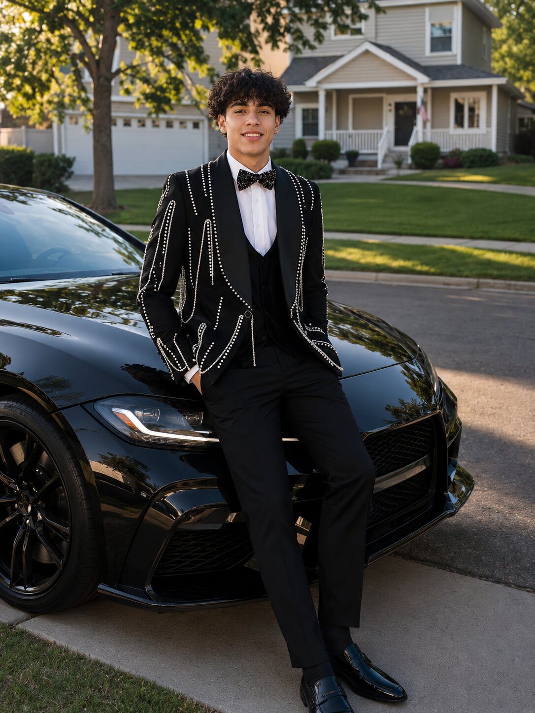 Men’s Luxury Rhinestone Shawl Lapel Tuxedo 3 Piece Suit – Slim Fit Prom & Dinner Blazer Set