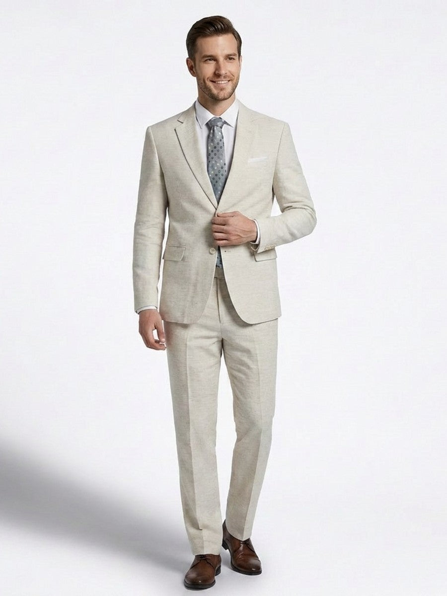 Men's Modern Linen Suit Set - Groom & Groomsmen Suits
