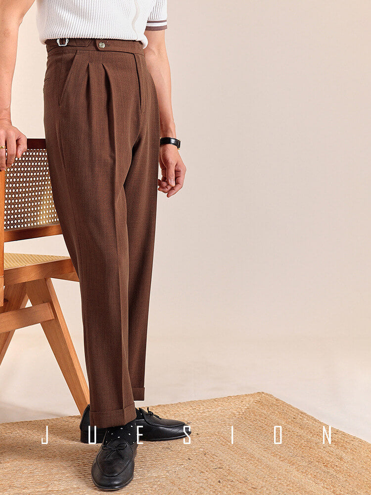Men’s Neapolitan High-Waisted Gurkha Dress Pants