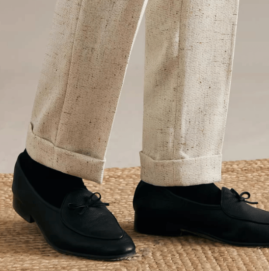 Men’s Relaxed High-Waisted Straight-Leg Dress Pants