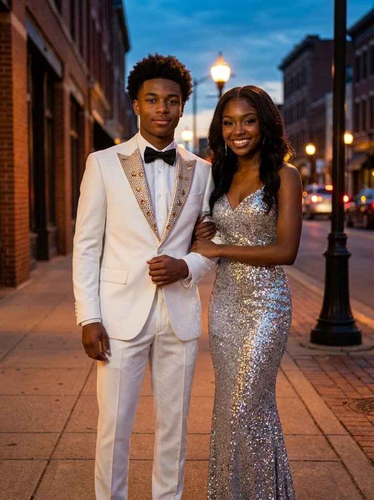 Men’s Rhinestone Peak Lapel Tuxedo Suit Luxury Prom & Wedding Dinner Jacket Pants