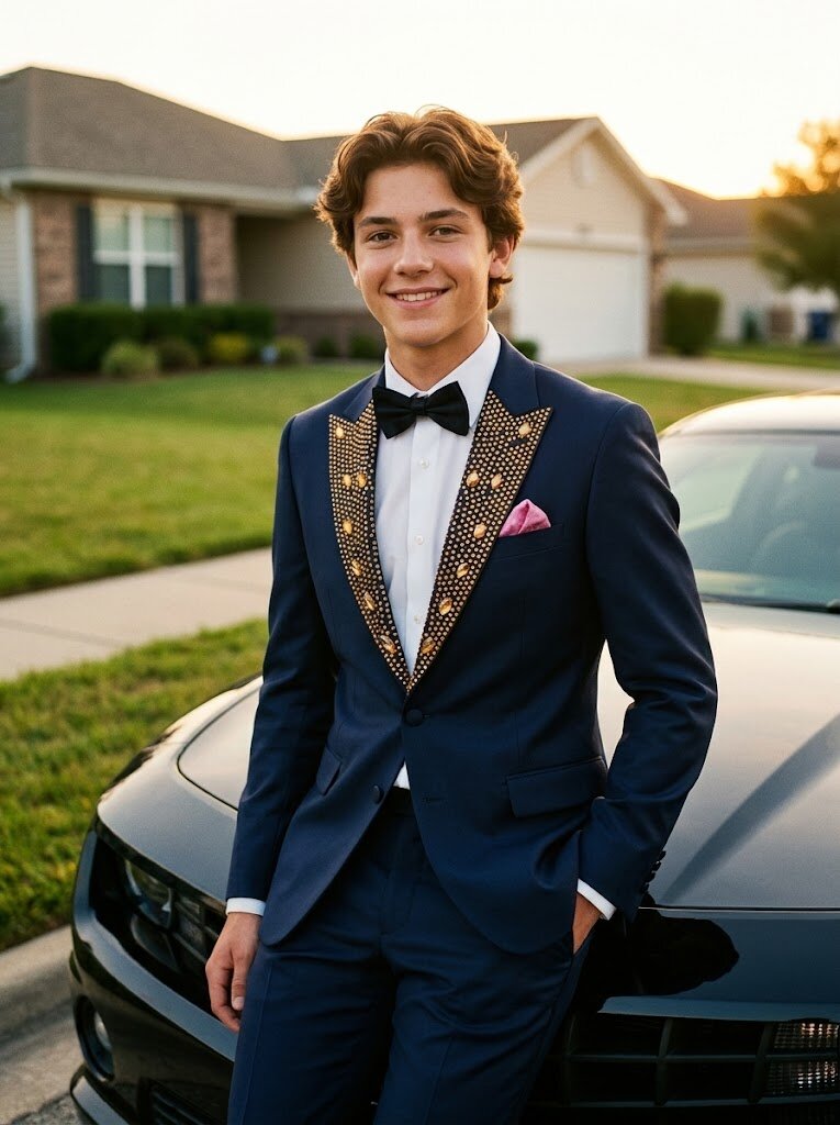 Men’s Rhinestone Peak Lapel Tuxedo Suit Luxury Prom & Wedding Dinner Jacket Pants