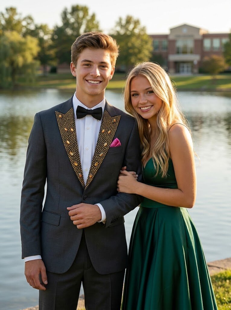 Men’s Rhinestone Peak Lapel Tuxedo Suit Luxury Prom & Wedding Dinner Jacket Pants