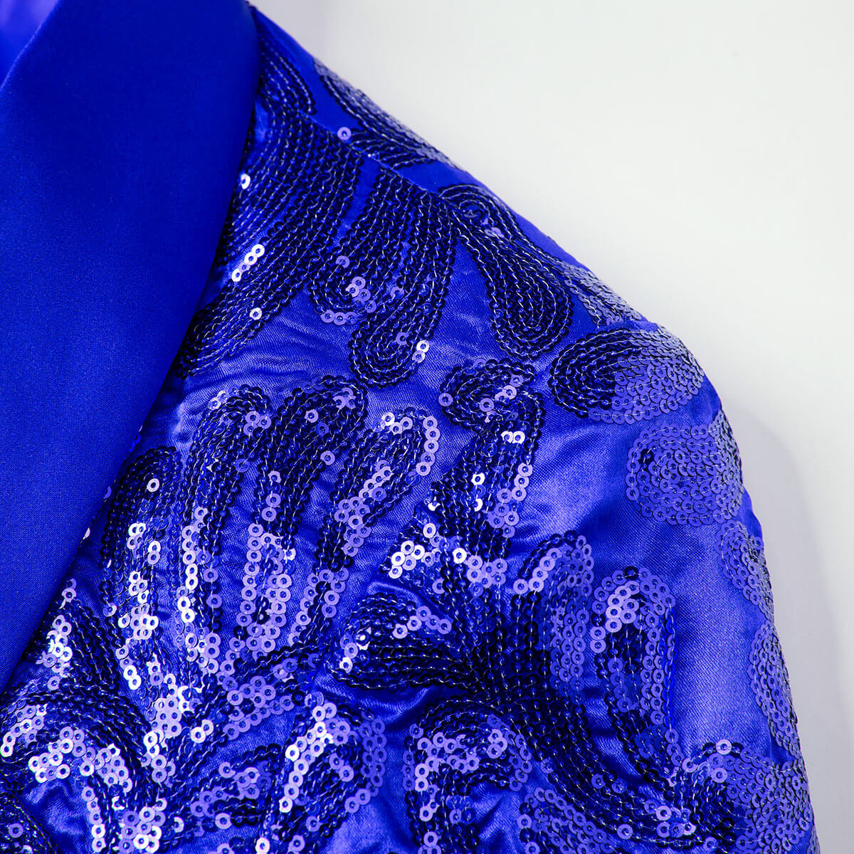 Men's Satin Shawl Lapel Sequin Blazer