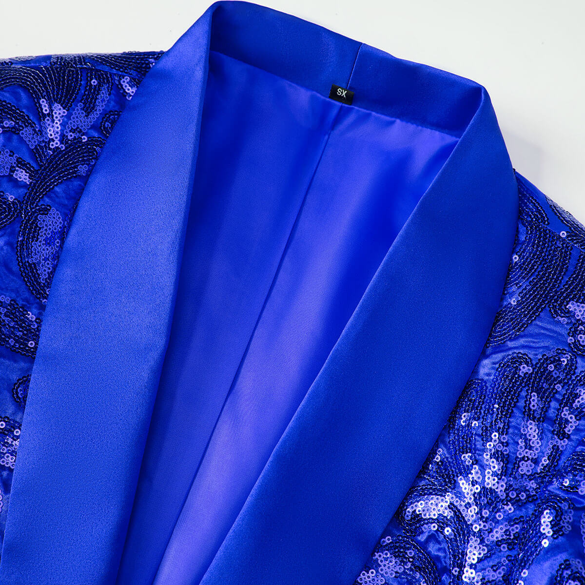 Men's Satin Shawl Lapel Sequin Blazer