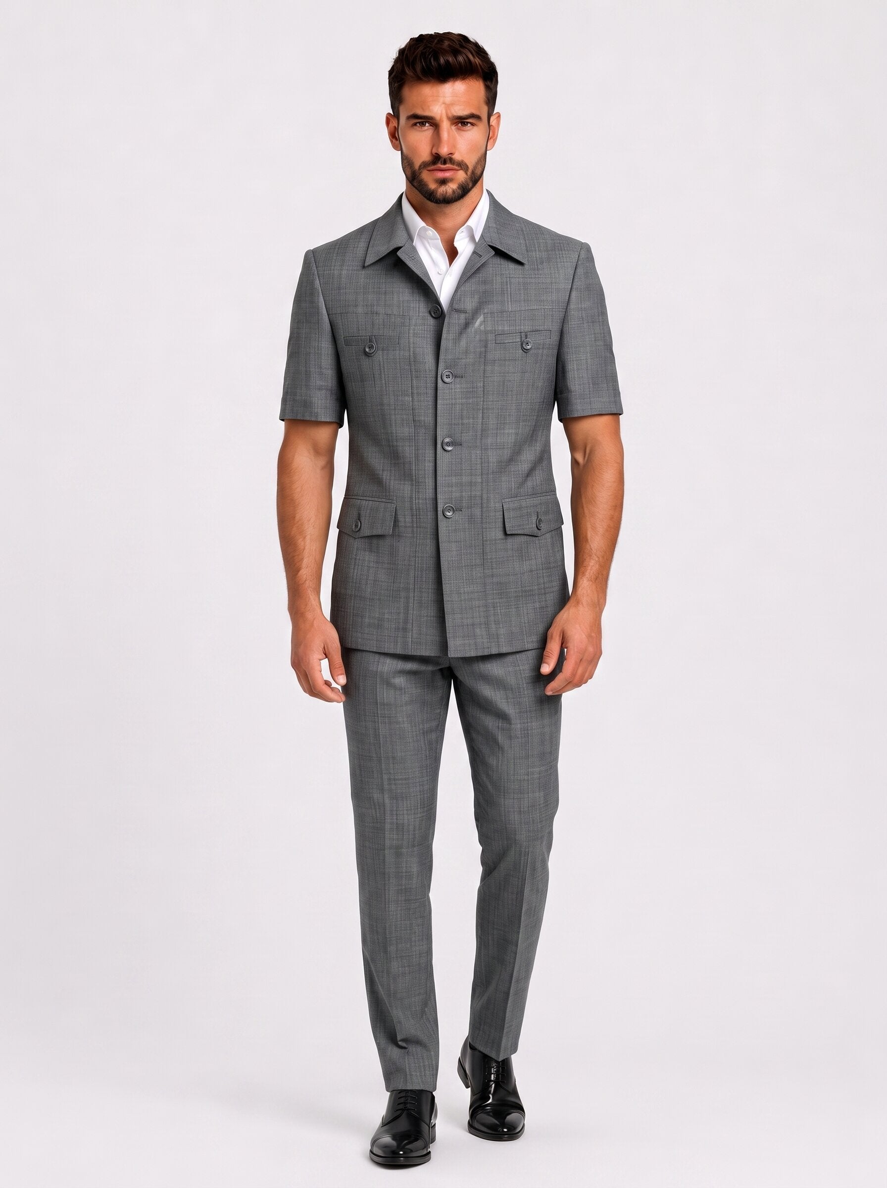 Men's Safari Suit Set Short Sleeve