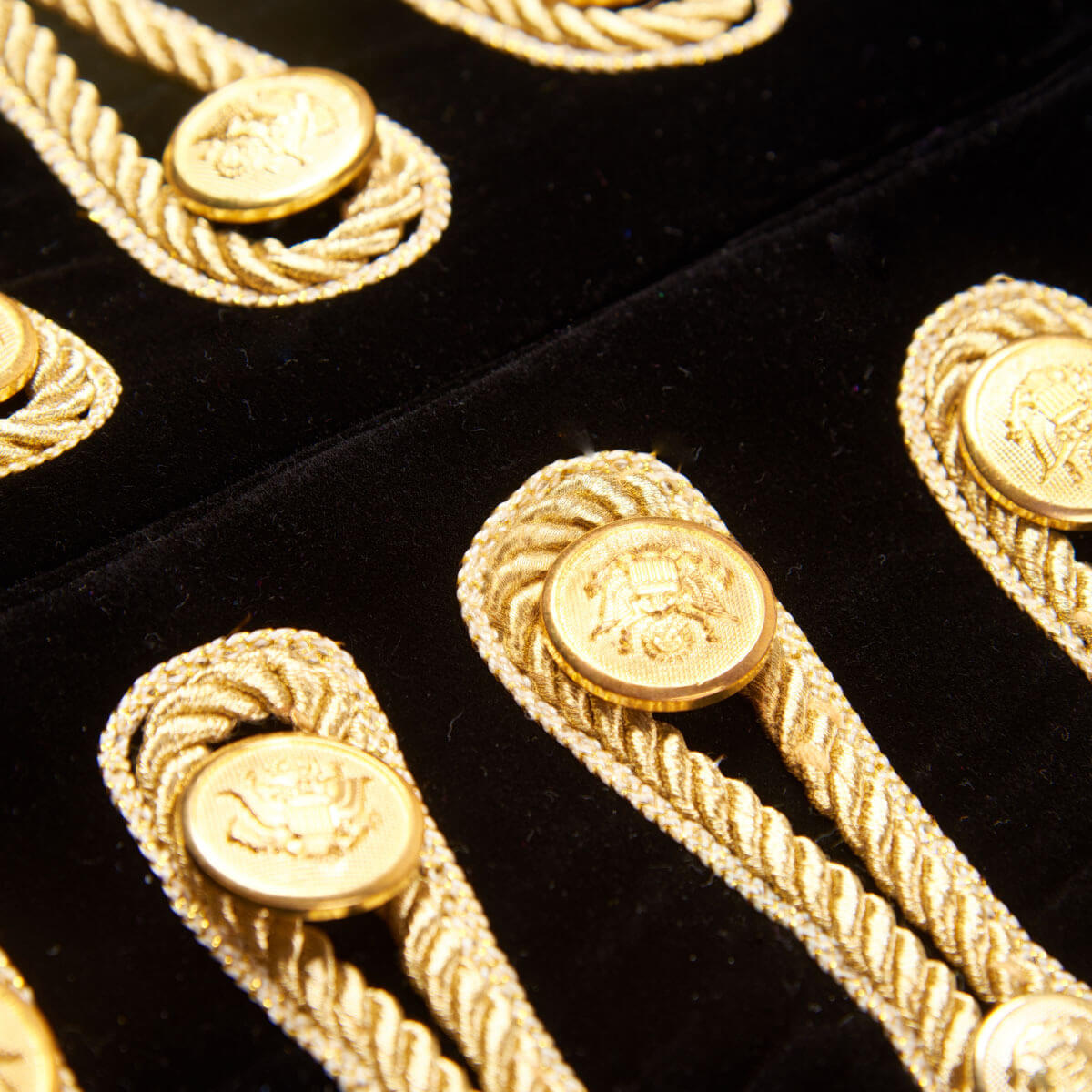 MoranX Men's Black Velvet Jacket with Gold Embroidery & Decorative Cord Buttons