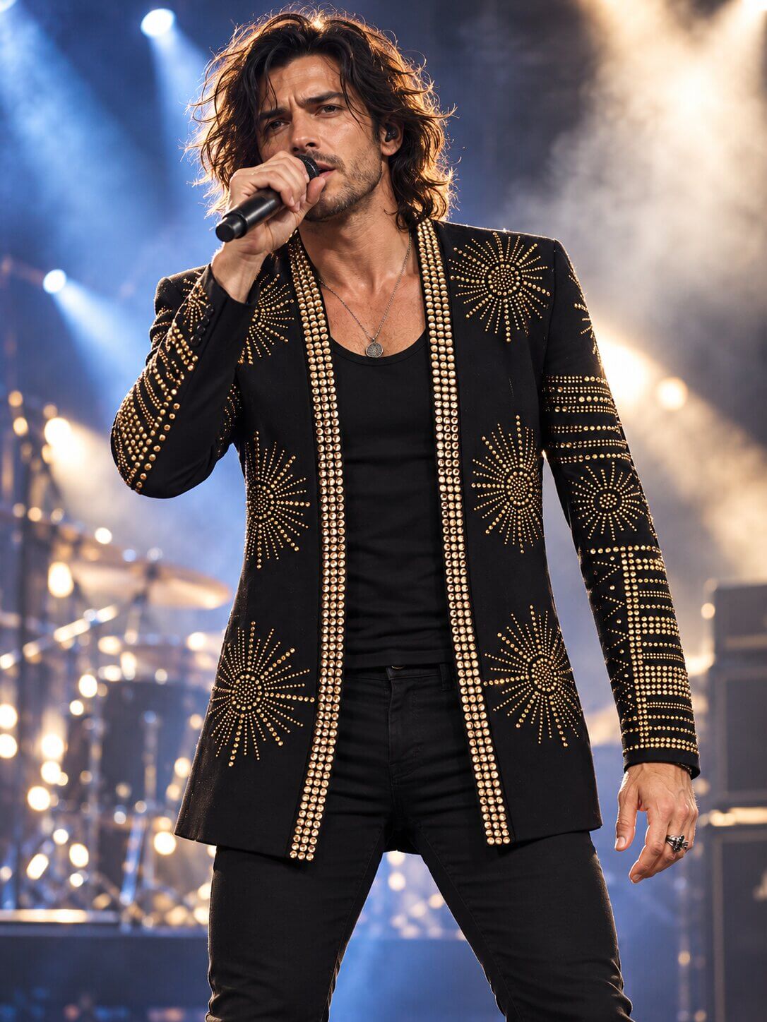 Men’s Sunburst Rhinestone Stage Jacket