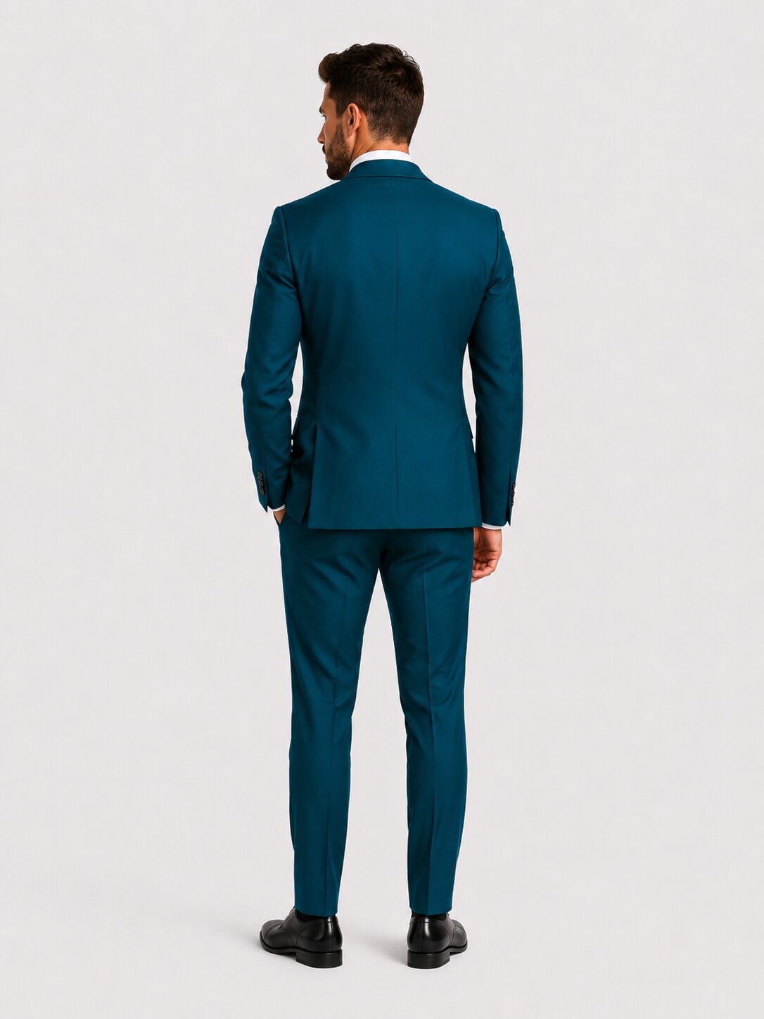 Men's Teal 3 Piece Suit Slim Fit Notch Lapel