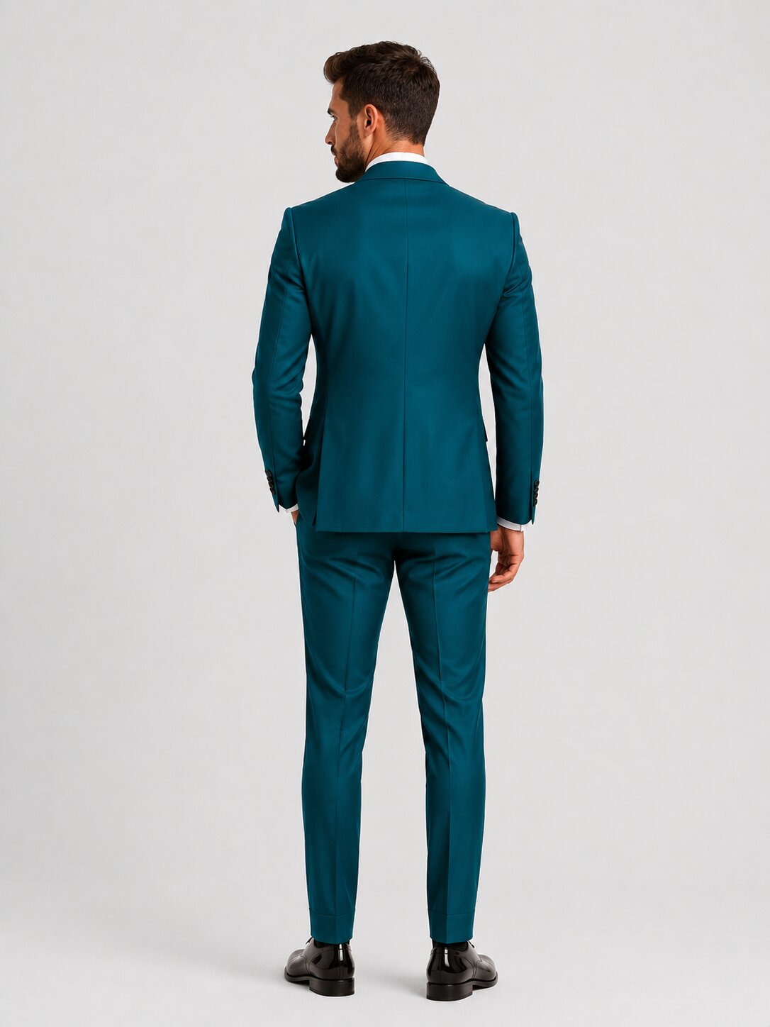 Men's Double Breasted Teal Suit