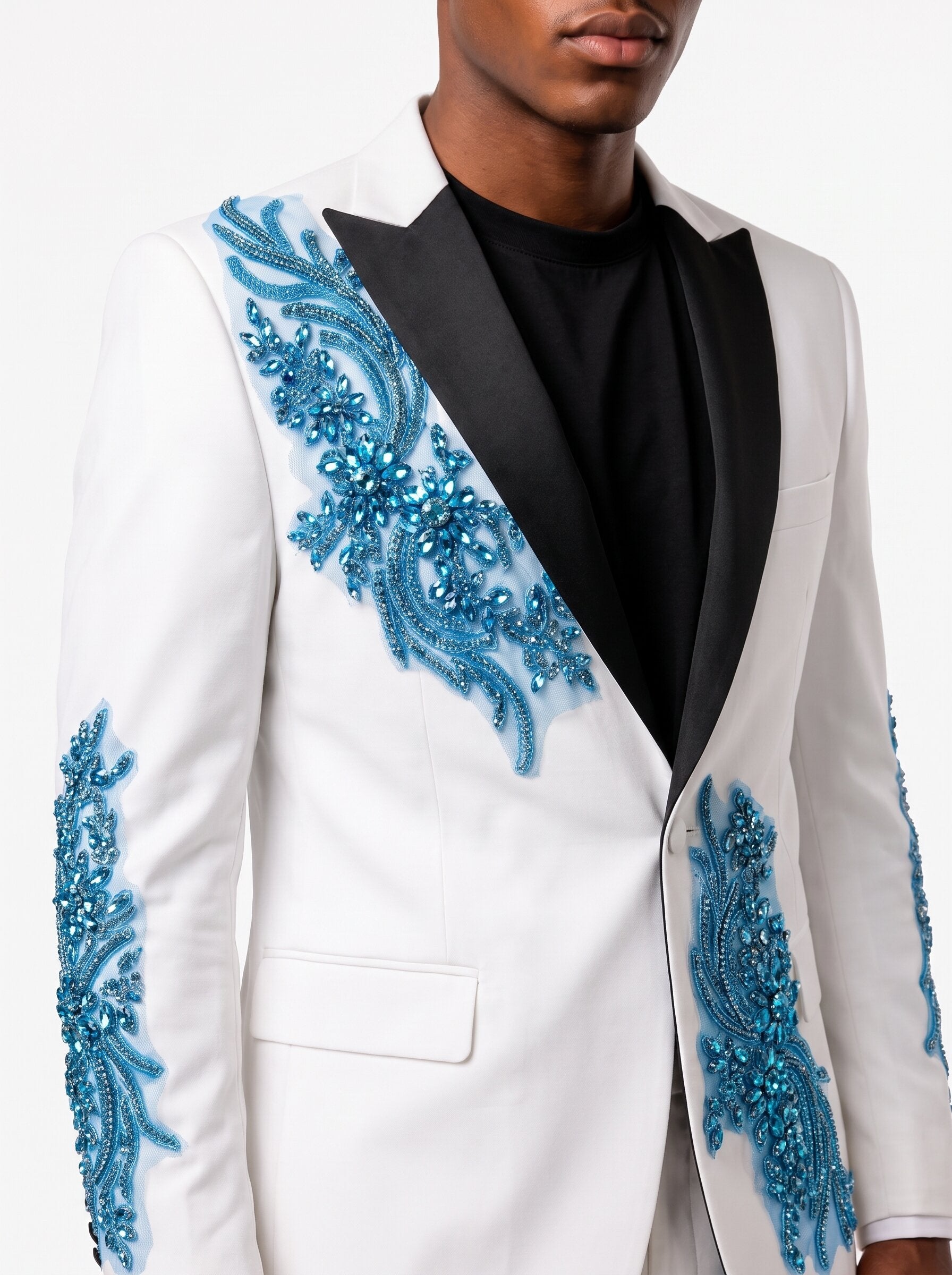 Men's White Rhinestone Tuxedo