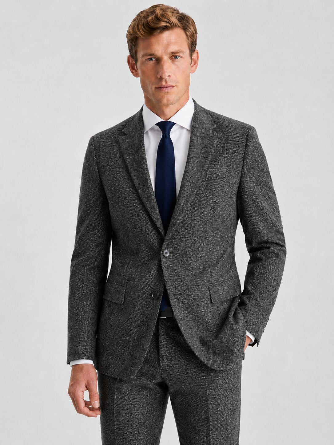 Men's Grey Tweed 2 Piece Suit
