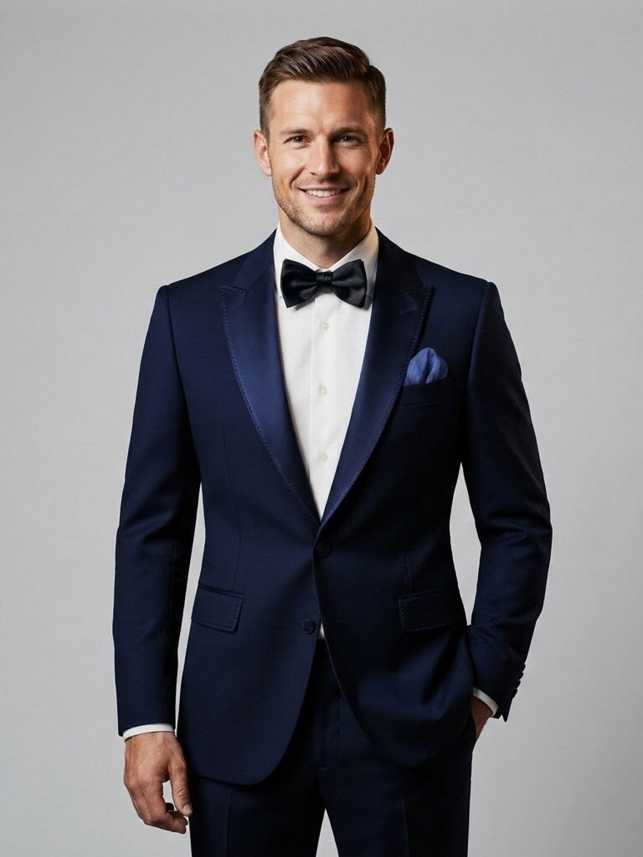 Men's Slim Fit Peak Lapel Tuxedo Suit for Prom & Wedding