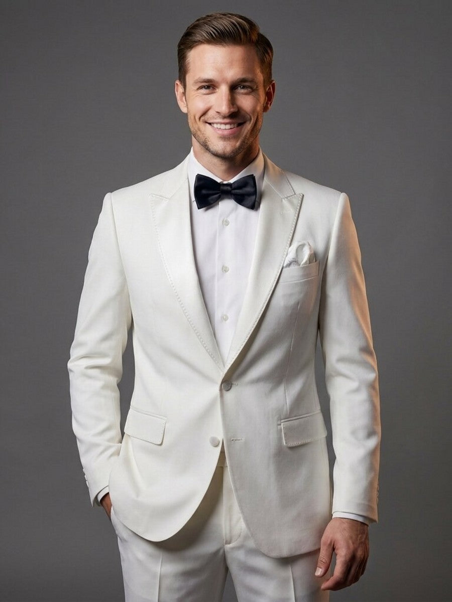 Men's Slim Fit Peak Lapel Tuxedo Suit for Prom & Wedding