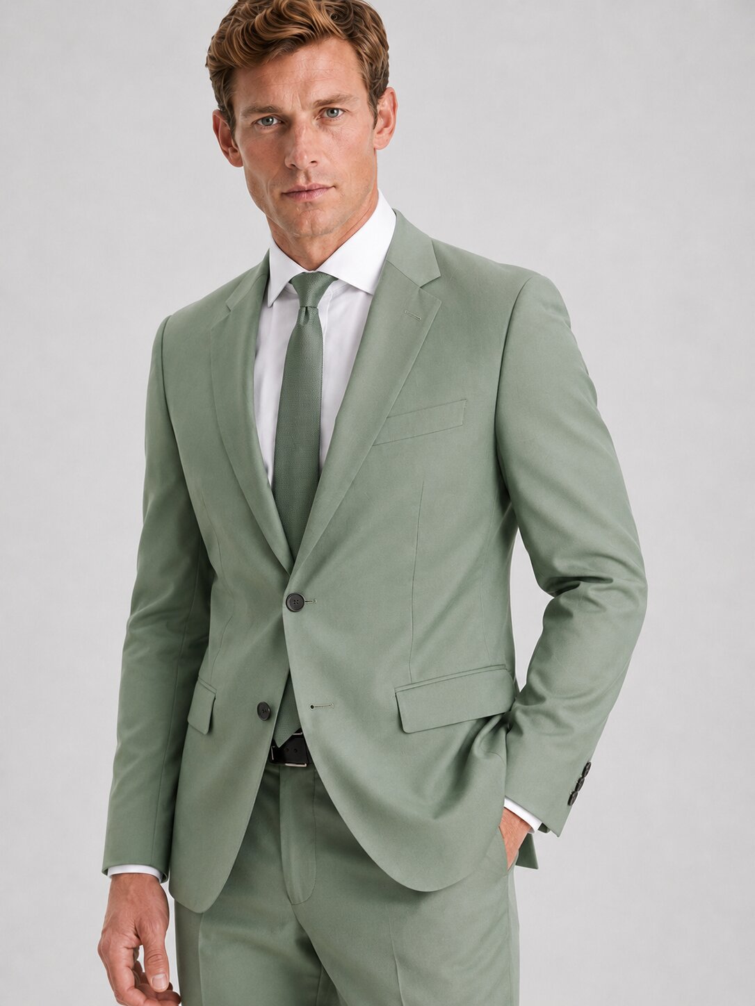 Men's Sage Green 2 Piece Suit