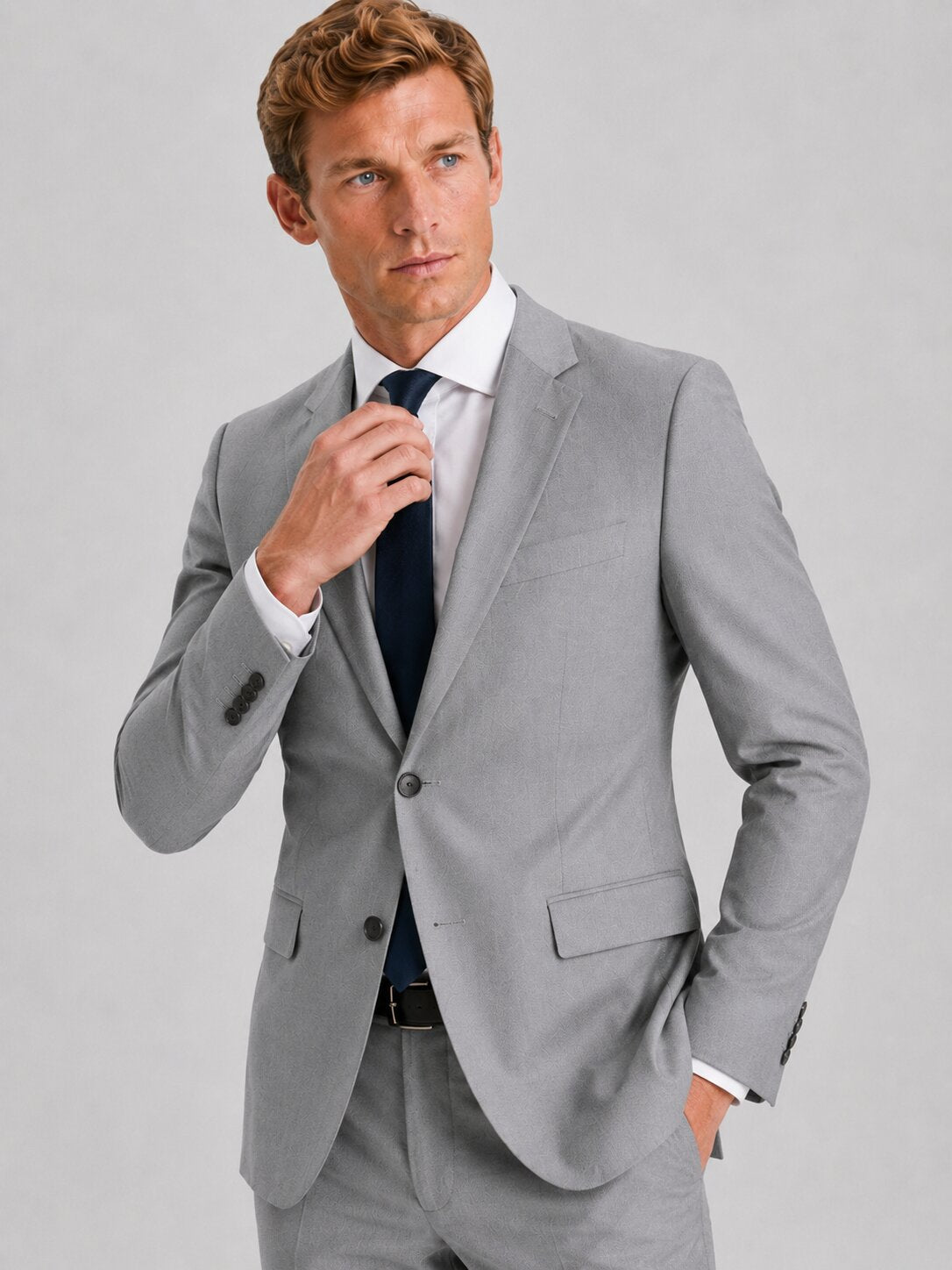 Men's Silver 2 Piece Suit