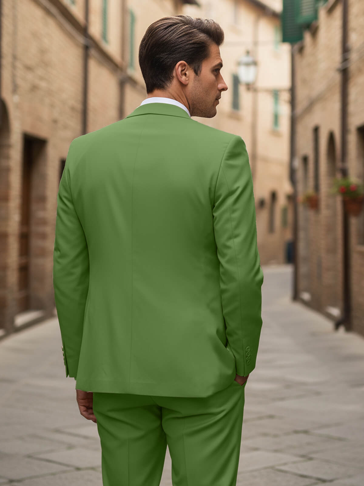 Men's Olive Green 3 Piece Suit