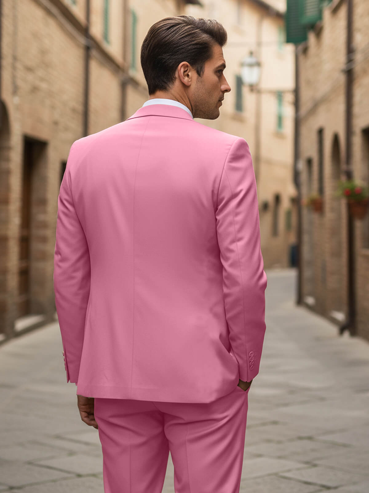 Men's Pink 3 Piece Suit Slim Fit