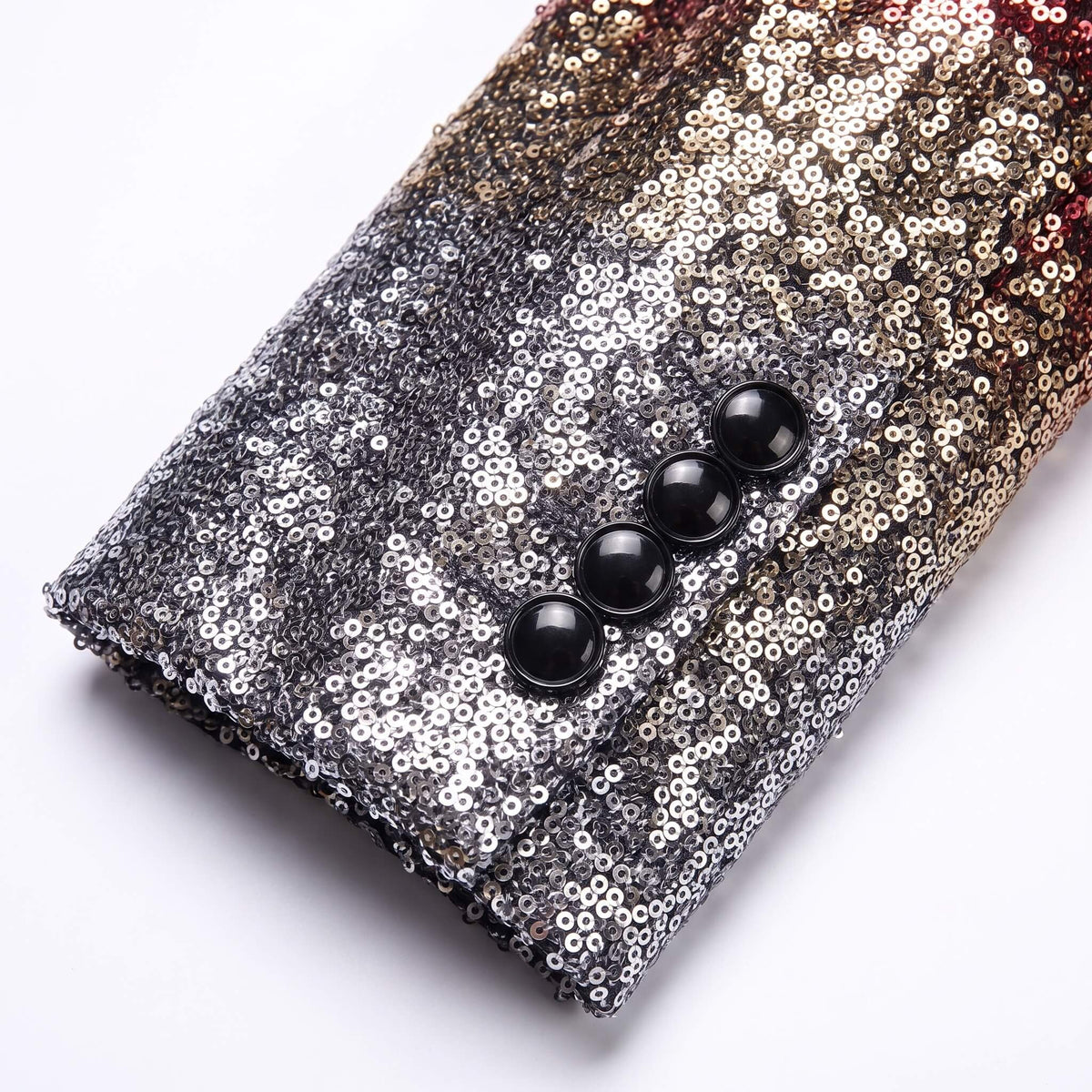 Silver Gradient Sequin 3 Piece Prom Suit
