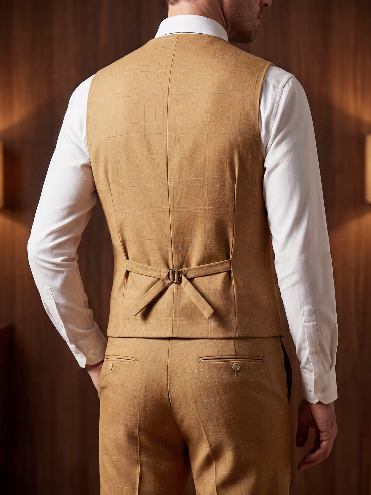 Slim Fit 3 Piece Check Men's Suit