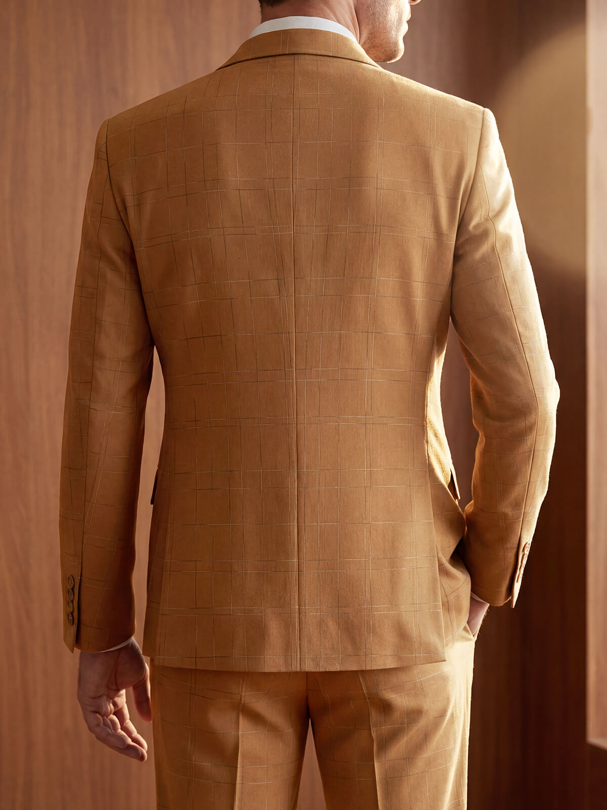 Slim Fit 3 Piece Check Men's Suit