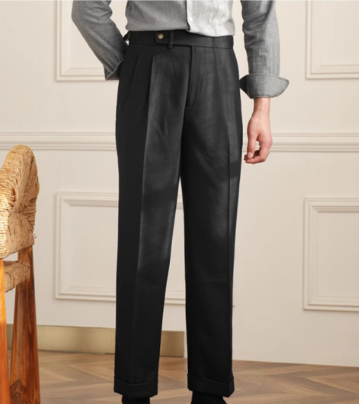 Men’s Neapolitan High-Waisted Straight-Leg Dress Pants