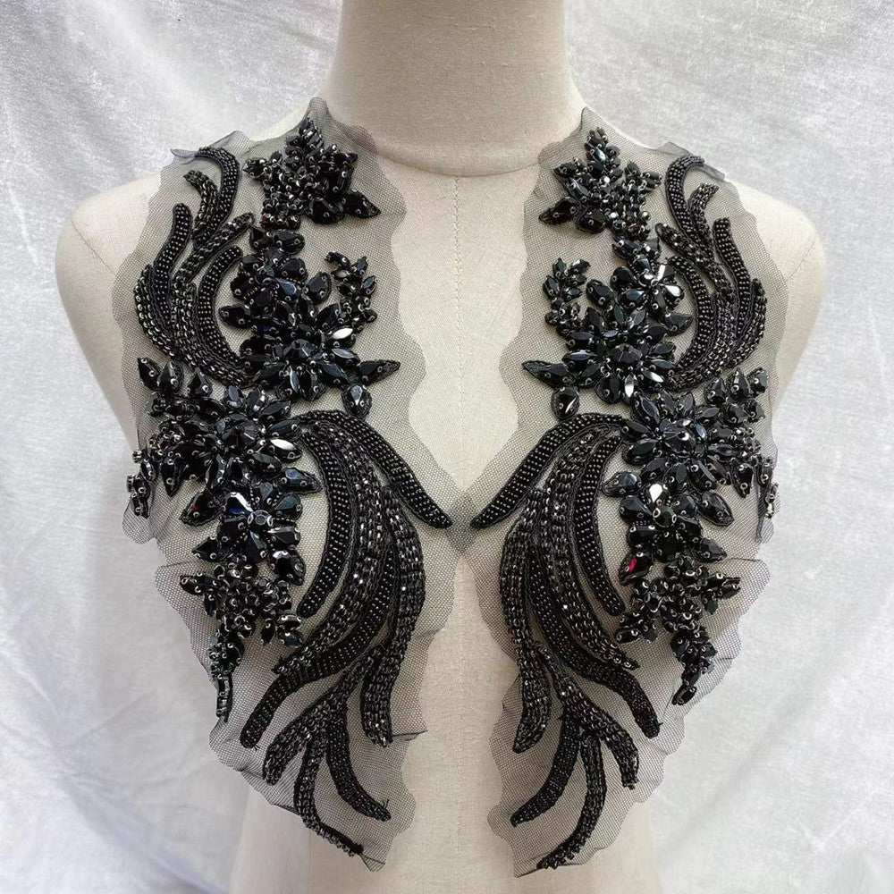 Black Rhinestone Embellished