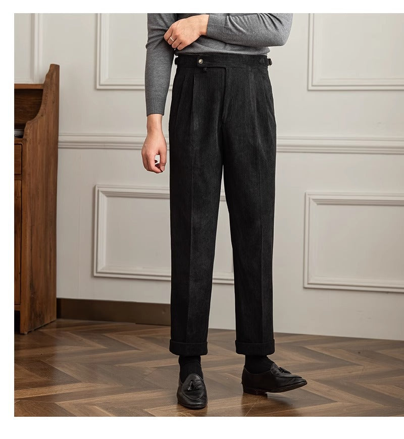 Men's Italian Style Corduroy Naples Suit Pants